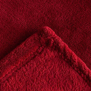 Haute qualité 100% Polyester recyclé en peluche corail flanelle polaire <span class=keywords><strong>lit</strong></span> jeter couverture doux <span class=keywords><strong>rouge</strong></span> couleur unie en gros pour les avions - Product Image 5