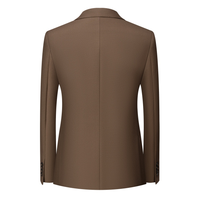 Costume de Mariage Marron de Haute Qualité pour Homme, Croisé, Revers de Marié, Coupe Slim Formelle, 2 Pièces (Veste et Pantalon)