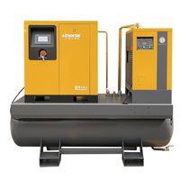 Compresseur d'air industriel monophasé tout-en-un à vis 7,5/11/15 kW, alimentation CA, moteur et roulement refroidis par air, faible niveau sonore