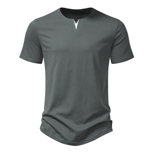 Camiseta Ligera de Manga Corta para Hombre, 100% Algodón, Casual, Transpirable, Ecológica, de Secado Rápido, con Patrón Liso, Tejida - Product Image 5
