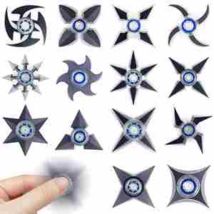 Spinner de doigt Ninja Shuriken, jouet rotatif de type arme, spinner en acrylique - Product Image 1