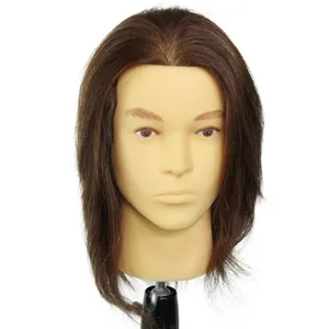 Giá Rẻ Tóc Con Người Salon Làm Tóc Đào Tạo Trưởng Nam Mannequin Heads Với Tóc Con Người Cho Bện