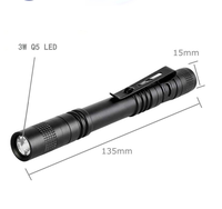 Stylo UV LED 365nm 3W Mini lampe torche avec fonction clip Utilisation en camping Batterie AAA IP55 Étanche Détection d'urine d'animaux