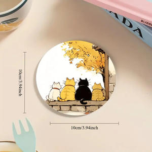 Sous-verres en bois de style moderne pour cafés et restaurants, lot de 6 pièces antidérapantes, sets de table en bois durables pour cafés et restaurants - Product Image 3