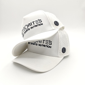 Sleek Modern Look 5 Panel Golf <b>Cap</b> Custom Embroidery Logo Low MOQ OEM Laser Perforated Breathable Performance Functional Apparel - Product Image 5
