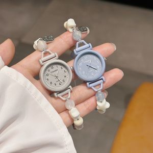 <span class=keywords><strong>Montre</strong></span> décontractée pour femmes avec bijoux perlés, bracelet mignon à perles étoiles et chats pour jeunes femmes et écolières - Product Image 3