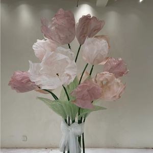 Ramo de Tulipanes de Organza Grande Hecho a Mano de Alta Gama, Venta al por Mayor de Fábrica, para Decoración de Bodas, Fiestas, Eventos y Escaparates - Product Image 6