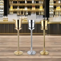 2025 Seau à vin de luxe européen, support pour seau à champagne, seau à glace, accessoire de bar pour fêtes, en métal