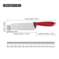 30cm Filetmes Roestvrij Staal Santoku Koksmes Restaurant Slagerij Vis Vlees Snijden Plastic Handvat Lange Lemmet