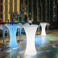 Table LED étanche à 16 couleurs changeantes pour événements extérieurs, fêtes, soirées en jardin - Mobilier de salon de boîte de nuit rechargeable