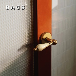 <strong>French</strong> Modern Bathroom <strong>Lock</strong> Antique Glass Door Handle with Mute Ceramic Bright Silver or Gold Magnetic Door <strong>Lock</strong> - Product Image 1