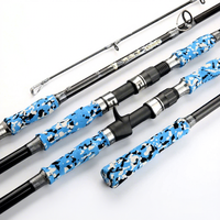 Set Pancing Ringan Portabel untuk Casting dan Trolling, Joran Pancing Teleskopik Serat Karbon
