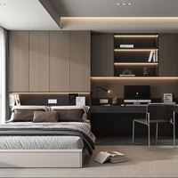 Suite complète personnalisable pour chambres d'enfants : lit, bureau, armoire de rangement, fonction inclinable pour hôtels, appartements, villas
