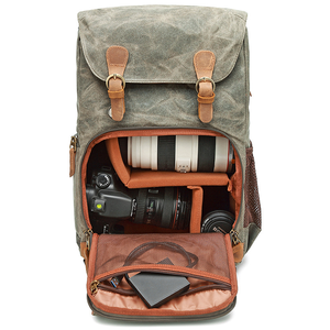Sac à dos professionnel pour appareil photo et drone, étanche, pour ordinateur portable 17 pouces, grande capacité, double bandoulière, style vintage, pour homme - Product Image 5
