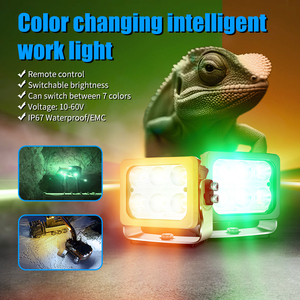Luz de Trabajo LED Inteligente Multifunción de 12v/24v para Excavadora, Tractor y Bulldozer, con Control Remoto Inalámbrico y Cambio de Color - Product Image 4