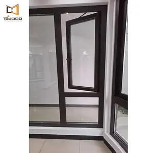 Tegood Source Factory Double Glazed UPVC Energy Efficient Casement Windows With Inside Open Mosquito