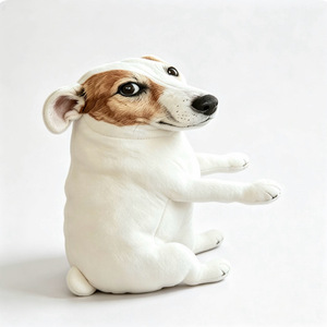 Ausgefallenes Hundekissen Abstraktes Skurriles Weißes Polyester-Hundekuscheltier <span class=keywords><strong>Jack</strong></span> Russell <span class=keywords><strong>Terrier</strong></span> Puppe Lustiges Geschenk - Product Image 2
