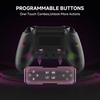 Manette de jeu sans fil 5.3 avec éclairage RGB, programmation de macros, compatible USB Type-C pour Android/iOS/PC/Steam/MacOS