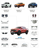 Nouvel Arrivage pour Kit Carrosserie Ford Ranger 2011-2019 Amélioration vers 2025 Ranger Raptor PP Pare-chocs Calandre Phares LED