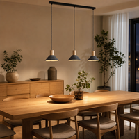 Lampe suspendue LED en feutre PET, hauteur réglable, haute luminosité, protection des yeux, lumière blanc chaud 3500K, 90 CRI, installation facile, gris, pour la maison
