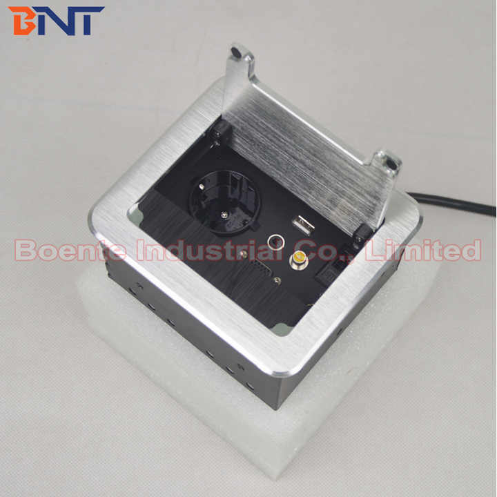 Black Brush Desktop Socket Table Box Multifunction RJ45 USB HDMI  Clamshell Brush Clamshell Wire Grommet Desk Wire
