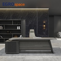 EGROspace Bureau de direction de luxe au design populaire avec organisateur de table et bureau d'angle pour PDG