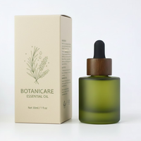 Flacon compte-gouttes givré pour huile corporelle, flacon compte-gouttes en verre couleur personnalisée 15ml 50ml 30ml 100ml, flacon compte-gouttes pour huile capillaire avec boîte