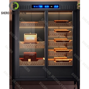 Vitrine commerciale en bois de haute qualité pour meubles de magasin de cigares avec plateaux et portes en verre - Product Image 2