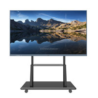 Tableau blanc électronique LCD 4K haute définition Android 14 de 65/75/85 pouces avec support, stylet interactif et fonction tactile pour doigts, compatible OEM