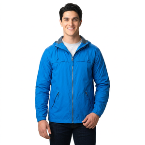 Custom Logo Hooded Long <b>Thin</b> Winter Windbreaker <b>Jackets</b> for <b>Men</b>-Breathable Plus Size OEM Outdoor Sports - Product Image 1