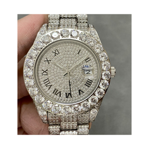 High-End Luxury Men's <b>Automatic</b> <b>Chronograph</b> Mechanical Sport Watch Full Diamond Dial Custom Logo Water Resistant Power Reserve - Product Image 1