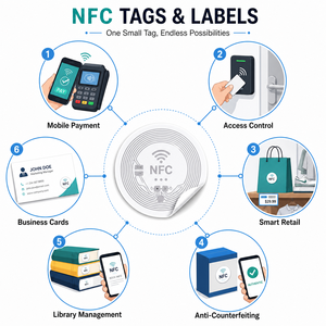 En Stock Incrustations Sèches/Humides/Étiquettes Adhésives <span class=keywords><strong>RFID</strong></span>/NFC ISO 14443A et ISO <span class=keywords><strong>15693</strong></span>, Forme Carrée, Ronde ou Rectangulaire de RZX - Product Image 6