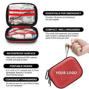 Mini trousse <span class=keywords><strong>de</strong></span> premiers soins 150 pièces Petite trousse médicale étanche à coque rigide <span class=keywords><strong>Camping</strong></span> Camion Randonnée Sports Véhicule & Urgences en plein air - Product Image 4