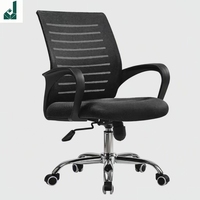 Chaise de bureau JQYX durable en maille avec accoudoirs fixes, dossier, cadre métallique, soutien lombaire, pivotante, pour personnel, espace de travail ouvert et formation