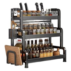 Estante de Almacenamiento Metálico de Tres Niveles para la Cocina, Conveniente para el Acceso, y Estante de Almacenamiento para Utensilios de Cocina - Product Image 5