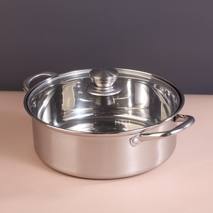 Grande marmite à soupe en acier inoxydable 304 avec couvercle en verre. Casserole en acier inoxydable adaptée aux cuisinières à gaz ou à <span class=keywords><strong>induction</strong></span>. - Product Image 3