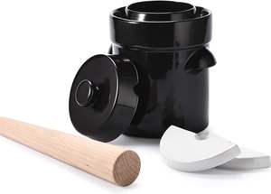 <span class=keywords><strong>Pot</strong></span> de fermentation en céramique personnalisé, en grès de qualité restaurant, pour le chou fermenté, le kimchi, avec couvercle et poids - Product Image 3