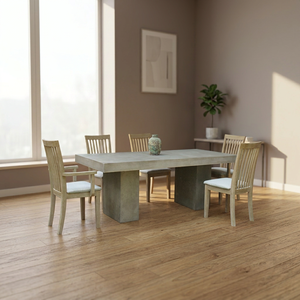 Mesa de comedor de hormigón Rectangular moderna, resistente al agua, altamente duradera, para comedor al aire libre, para el hogar, sala de estar, muebles de exterior - Product Image 2