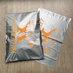 Silver Gray Custom Print Poly Mailers <b>Waterproof</b> Self Seal Outdoor Clothing Shipping Bags For Sportswear Boutique Packing - Product Image 3