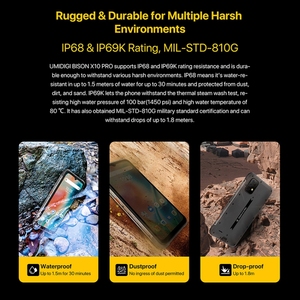 Nouvelle Arrivée UMIDIGI <span class=keywords><strong>BISON</strong></span> X10 <span class=keywords><strong>Pro</strong></span> Robuste Téléphone 6 + 128GB Étanche Mobile Téléphones 4G Android 11 Smartphones - Product Image 6