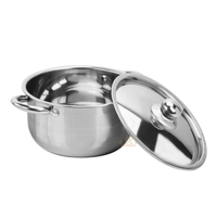 Ensemble de casseroles en acier inoxydable écologique moderne, 2 pièces, pour la maison et la restauration, compatible avec les cuisinières à gaz et à induction, couleur naturelle