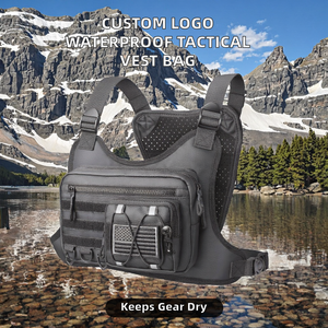 Chaleco Táctico Oxford con Logotipo Personalizado para Hombre y Mujer, Bolsa de Pecho EDC Impermeable para Deportes al Aire Libre, Forro de Cuero Genuino con Cremallera - Product Image 2