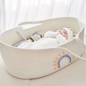 Eco-Friendly Modern Unisex Baby Changing <strong>Basket</strong> &amp; Moses <strong>Basket</strong> with 100% Cotton Rope Foam Diaper Changing Pad - Product Image 2