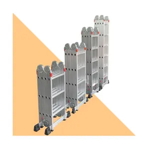 Scala combinata in alluminio 4x3 4x4 4x5 4x6 passo scalera de aluminio alluminio pieghevole piattaforma di lavoro con CE/EN131