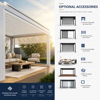 Pergola motorisée extérieure en aluminium à lames orientables avec télécommande, structure thermolaquée, design bioclimatique