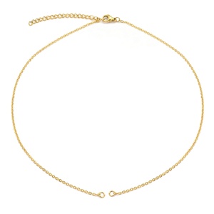 Chaîne pendentif en acier inoxydable électroplaqué, maillons cubains demi-croisés, double boucle, accessoire de bijoux DIY, collier - Product Image 1