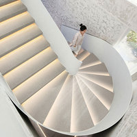 Kit d'éclairage d'escalier intérieur haut de gamme avec détecteur de mouvement 3000K, éclairage LED encastré pour marches, idéal pour projets de villas duplex et hôtels