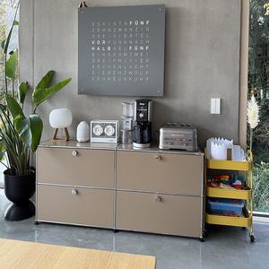 خزانة جانبية عصرية من الفولاذ المقاوم للصدأ قابلة للتركيب والإزالة، وحدة تخزين للتلفزيون في غرفة المعيشة - Product Image 2