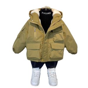OEM nuova giacca imbottita in cotone Parka invernale per bambini alla moda cappotto con cappuccio caldo foderato in pile - Product Image 5