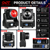 Projecteur de scène à tête mobile RGB 150W Tornado Kaleidoscope Beam Wash DMX512 RDM 32 bits avec gradation et effet oscillant 18 canaux pour concert
